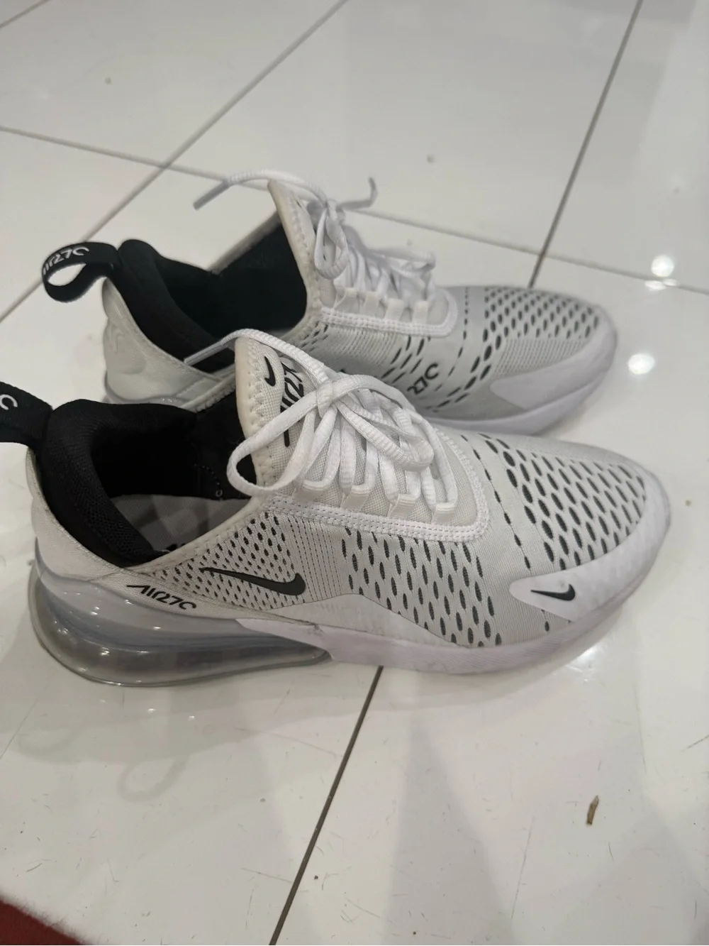 Nike Air Max 270 Women's Athletic Sneakers in White and Black